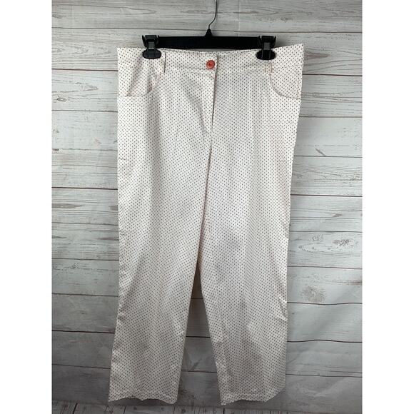 Rose Rose style 205-9176 Ladies sz 10 cropped polka dot pants with lace ankles - Picture 1 of 7